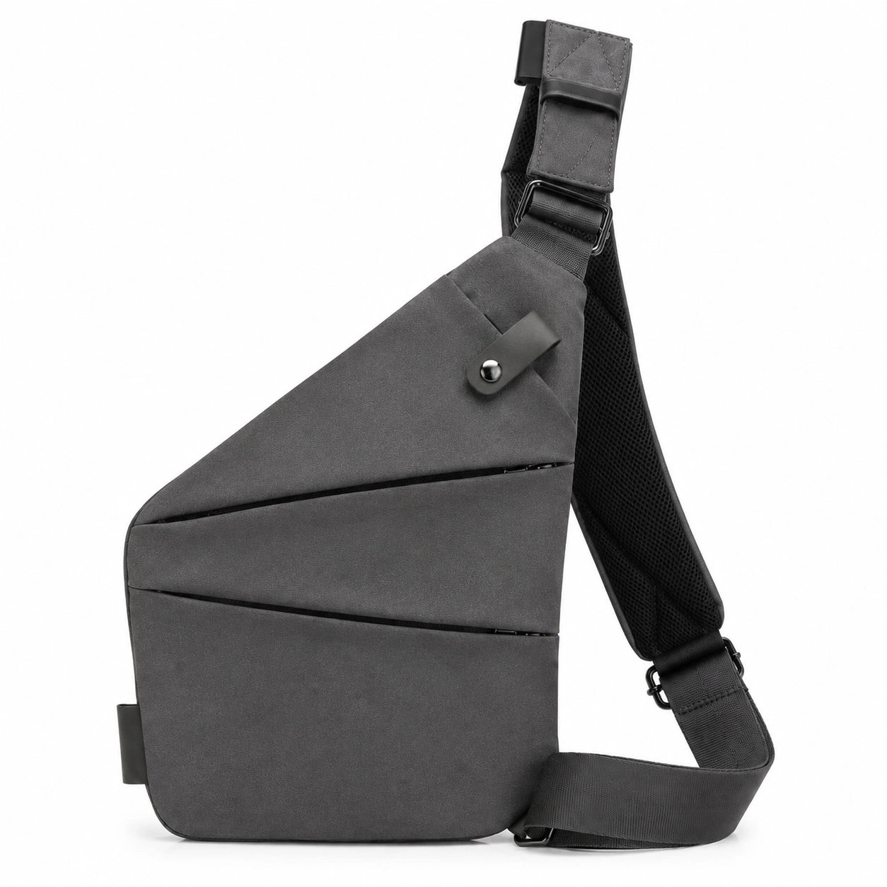 Borsa a tracolla 30x8x20 cm in similpelle grigio con tracolla regolabile