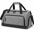 Borsa da viaggio 50 x 25 x 28 cm in tessuto sintetico grigio e nero con tracolla rimovibile