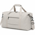 Borsa da viaggio 50 x 25 x 30 cm in tessuto sintetico beige con tracolla regolabile