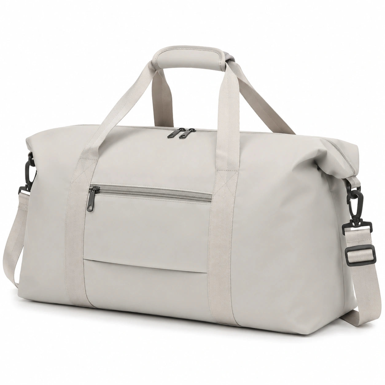 Borsa da viaggio 50 x 25 x 30 cm in tessuto sintetico beige con tracolla regolabile