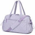 Borsa sportiva 48 x 22 x 30 cm in tessuto sintetico lilla trapuntata con tracolla per palestra e viaggio
