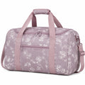 Borsone da viaggio 45 x 25 x 28 cm in tessuto rosa a fiori con tracolla regolabile