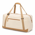 Borsa da viaggio 50 x 25 x 30 cm in tessuto crema e cammello con tracolla regolabile