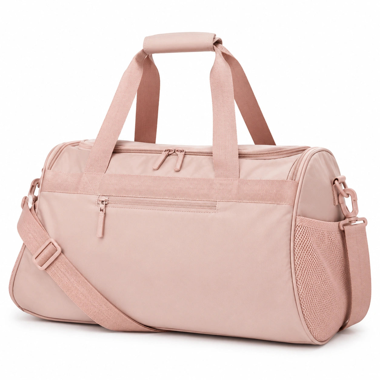 Borsone sportivo 48 x 25 x 28 cm in poliestere rosa con tracolla regolabile