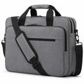 Borsa porta computer 15.6 pollici in tessuto grigio con tracolla regolabile e scomparti multipli