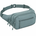 Marsupio 30 x 15 x 10 cm in tessuto sintetico grigio verde - multitasche regolabile per tempo libero