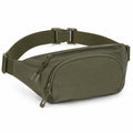 Marsupio 25 x 7 x 14 cm in tessuto sintetico verde oliva con tasche multiple per uso quotidiano