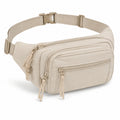 Marsupio 30 x 15 x 18 cm in tessuto beige con tasche multiple per uso quotidiano