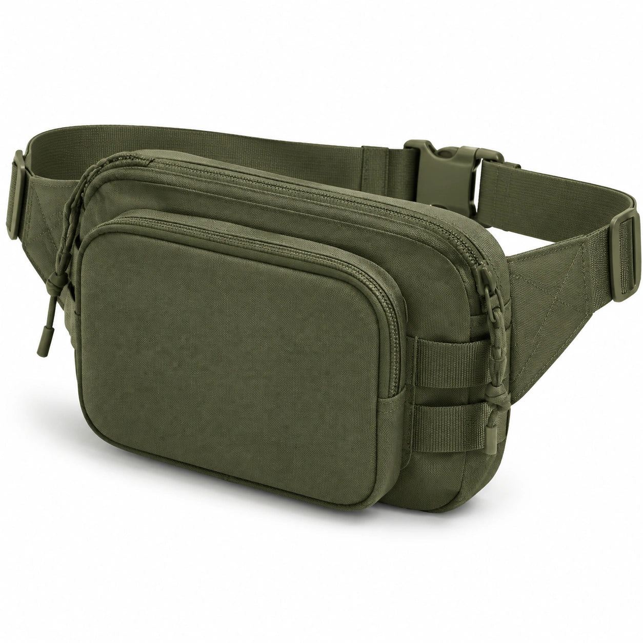 Marsupio 23 x 15 x 7 cm in tessuto verde oliva - Tasche multiple per uso quotidiano