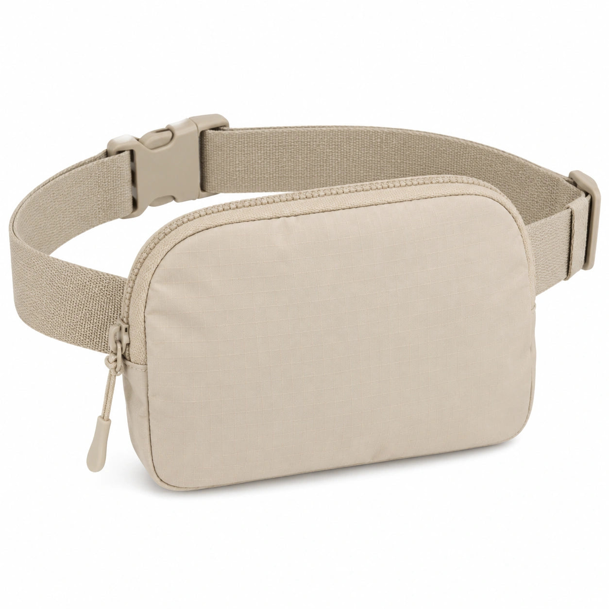 Marsupio 20 x 5 x 13 cm in poliestere beige con cintura regolabile e chiusura a zip