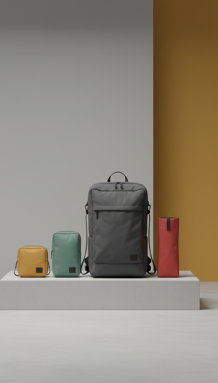 Zaino modulare minimalista con pannello espandibile