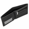 Portafoglio da uomo 12 x 9.5 x 2 cm in similpelle nero - pieghevole con portamonete