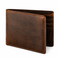 Portafoglio da uomo 12 x 9.5 x 1.5 cm in pelle marrone - pieghevole con scomparti per carte