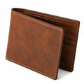 Portafoglio uomo pieghevole 11.5 x 9.5 x 2 cm in pelle marrone con portacarte