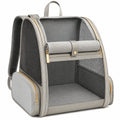 Zaino trasportino per animali 42 x 30 x 40 cm in tessuto grigio con rete ventilata