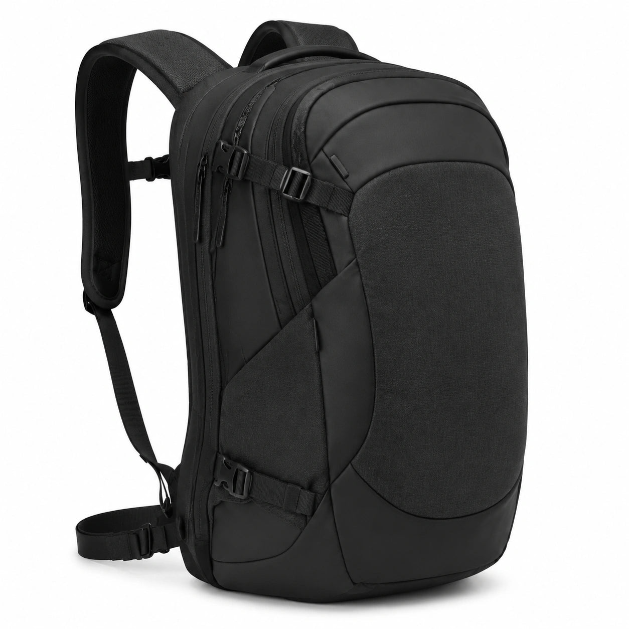 Zaino da viaggio 50 x 32 x 20 cm in tessuto sintetico nero con scomparti multipli