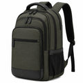 Zaino 32 x 18 x 47 cm in tessuto sintetico verde militare con scomparti multipli per lavoro e viaggio