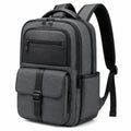 Zaino porta computer 32 x 18 x 45 cm in tessuto grigio e nero con scomparti multipli